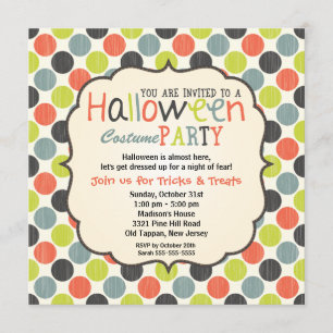 Invitation Fête du costume d'Halloween colorée et amusante