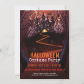 Invitation Fête du costume d'Halloween du château Éffrayant|  (Devant)