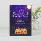 Invitation Fête du costume d'Halloween, La terreur nocturne d (Debout devant)