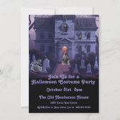 Invitation Fête du costume d'Halloween, Maison hantée (Devant)
