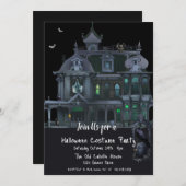 Invitation Fête du costume d'Halloween, Maison hantée (Devant / Derrière)
