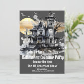 Invitation Fête du costume d'Halloween, Maison hantée (Debout devant)