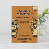 Invitation Fête du costume d'Halloween monstre ironique (Debout devant)