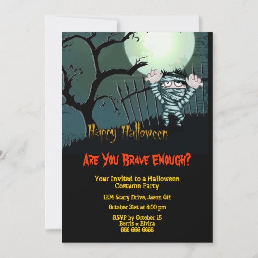 Invitation Fête du costume d'Halloween pour maman (Devant)