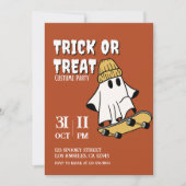 Invitation Fête du costume Halloween Ghost Skateboard (Devant)