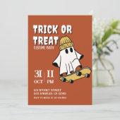 Invitation Fête du costume Halloween Ghost Skateboard (Debout devant)