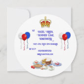Invitation Fête du couronnement du roi Charles III Tea Party (Dos)
