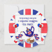 Invitation Fête du couronnement du roi Charles III Tea Party (Devant)