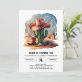 Invitation Fête du Cowboy Casquette Wild West (Debout devant)