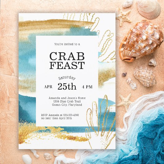 Invitation Fête du crabe côtier moderne