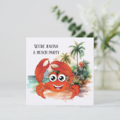 Invitation fête du crabe de plage mignon (Debout devant)