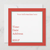 Invitation fête du crabe de plage mignon (Dos)