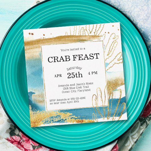 Invitation Fête du crabe, pique-nique ou dîner