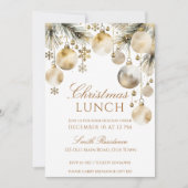 Invitation Fête du déjeuner de Noël aquarelle de boho de neig (Devant)