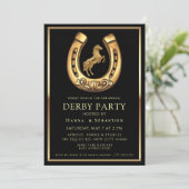 Invitation fête du Derby de cheval en or Équestre (Debout devant)
