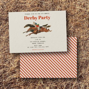 Invitation Fête du Derby de chevaux de course Anniversaire Éq