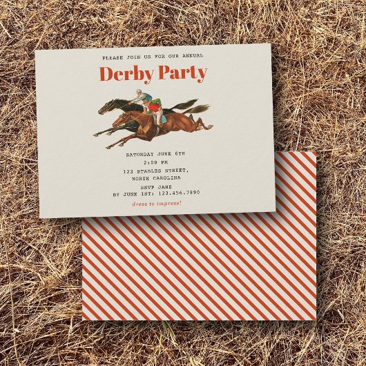 Invitation Fête du Derby de chevaux de course Anniversaire Éq