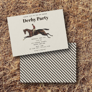 Invitation Fête du Derby de chevaux de course Anniversaire Éq