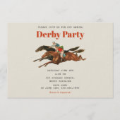 Invitation Fête du Derby de chevaux de course Anniversaire Éq (Devant)