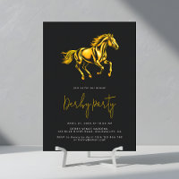 Fête du Derby de chevaux Élégant Noir et Or