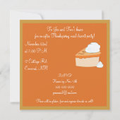 Invitation Fête du Désert Après Le Dîner De Thanksgiving (Dos)