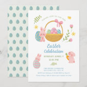 Invitation Fête du dimanche de Pâques mignonne et moderne (Devant / Derrière)