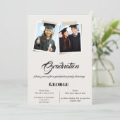 Invitation Fête du diplôme honorant l'invitation (Debout devant)