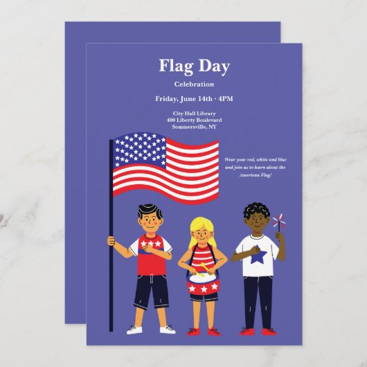 Invitation Fête du Drapeau (Devant / Derrière)