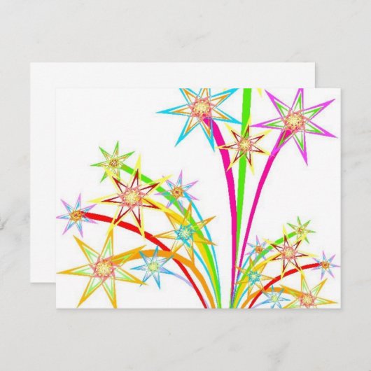 Invitation Fête du feu d'artifice (Devant / Derrière)