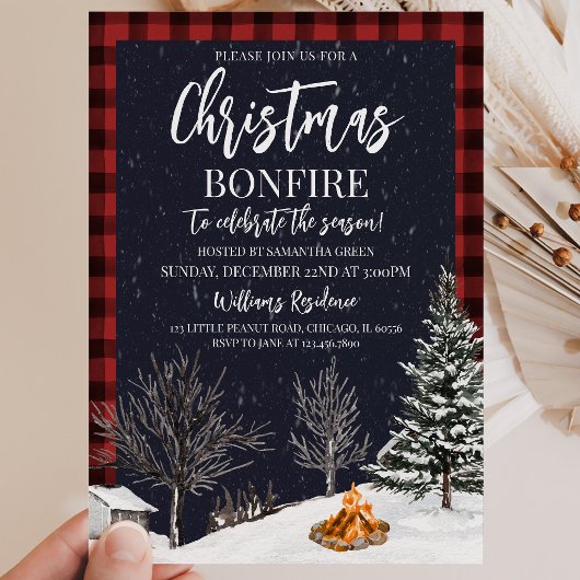 Invitation Fête du feu de Noël
