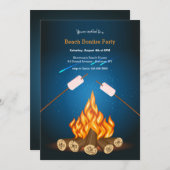 Invitation Fête du feu de plage (Devant / Derrière)