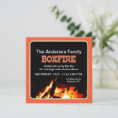 Invitation Fête du feu noir et orange (Debout devant)