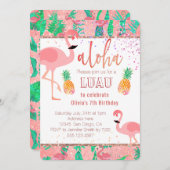 Invitation fête du flamant luau (Devant / Derrière)