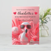 Invitation Fête du Flamant rose Joueur Anniversaire (Debout devant)