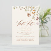 Invitation Fête du Fleur sauvage Boho de automne Fete (Debout devant)