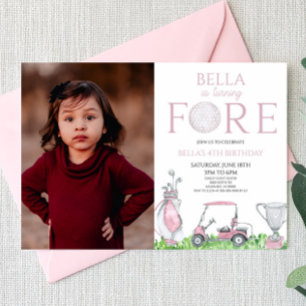 Invitation Fête du Golf rose 4e anniversaire