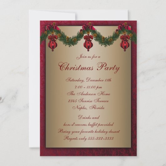 Invitation Fête du Holiday (Dos)