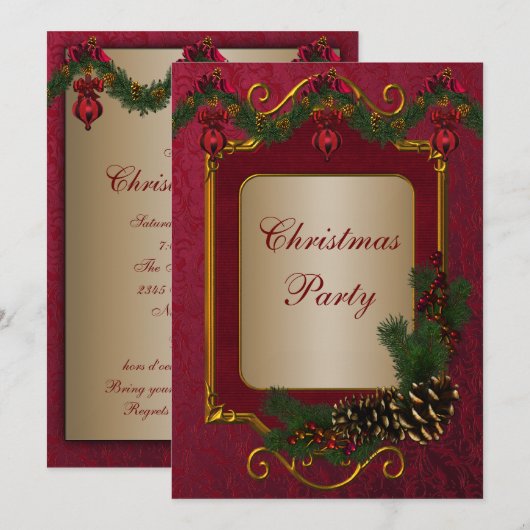 Invitation Fête du Holiday (Devant / Derrière)