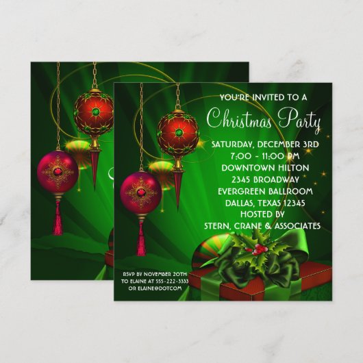 Invitation Fête du Holiday (Devant / Derrière)