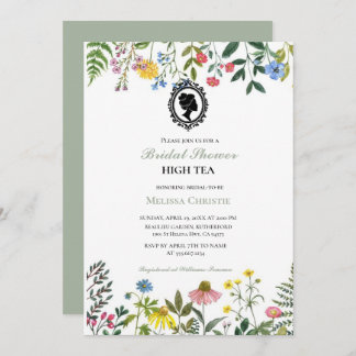 Invitation fête du jardin à thé, belle douce pastel
