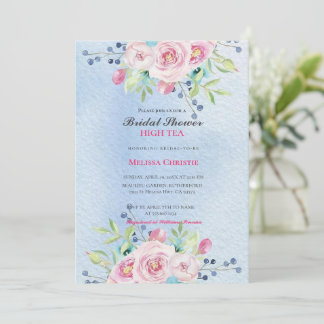 Invitation fête du jardin à thé, belle douce pastel