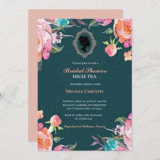 Invitation fête du jardin à thé, belle douce pastel
