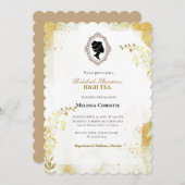 Invitation fête du jardin à thé, belle douce pastel (Devant / Derrière)