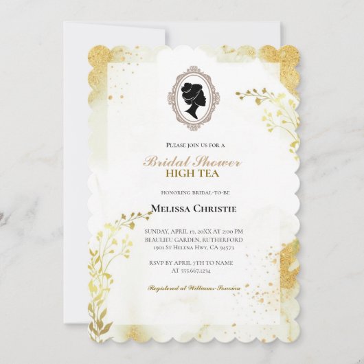 Invitation fête du jardin à thé, belle douce pastel (Devant)