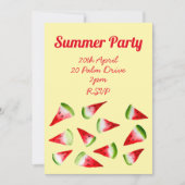 Invitation Fête du jardin de fruits de pastèque d'été (Devant)