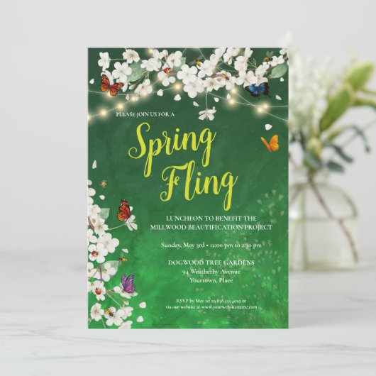 Invitation Fête du jardin de Spring Fling (Debout devant)