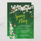 Invitation Fête du jardin de Spring Fling (Devant / Derrière)