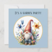 Invitation Fête du jardin du printemps mignon gnome (Devant)