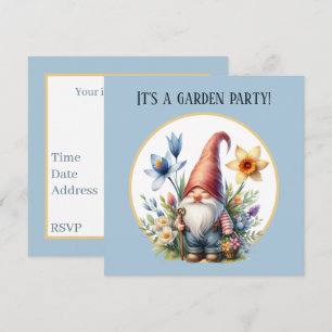 Invitation Fête du jardin du printemps mignon gnome