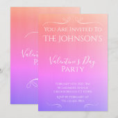 Invitation Fête du Jour de l'Ombre Valentines de Pink moderne (Devant / Derrière)